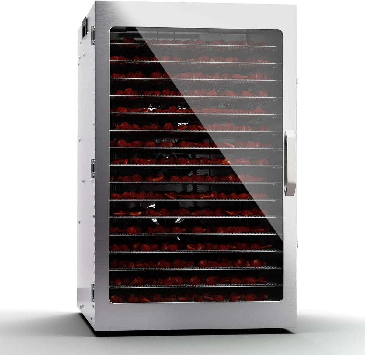 Klarstein Modell 24H, Leistung 1500W Edelstahl-Dörrautomat, Trockenautomat mit 16 Metallgitter, Dörrgerät, Dörrautomat für Gemüse, Obst