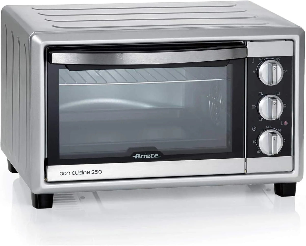 Ariete 984 Elektrischer Umluftofen, Fassungsvermögen 25 Liter, maximale Temperatur 230 °, 6 Kochpositionen, Doppelverglasung, Bon Cuisine 250