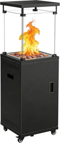 Terrasse Gas Sweetcrispy Heizstrahler, Terrassenheizer, Terrasse Gas 11 kW, 360° Rollen Kippschutz, Mobiler Tragbarer Heizpilz, in Schwarz