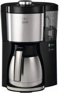 Melitta Kaffeemaschine, Filterkaffeemaschine mit Thermkanne und entnehmbarem Wassertank, für bis zu 10 Tassen, Look Therm Perfection, in Schwarz