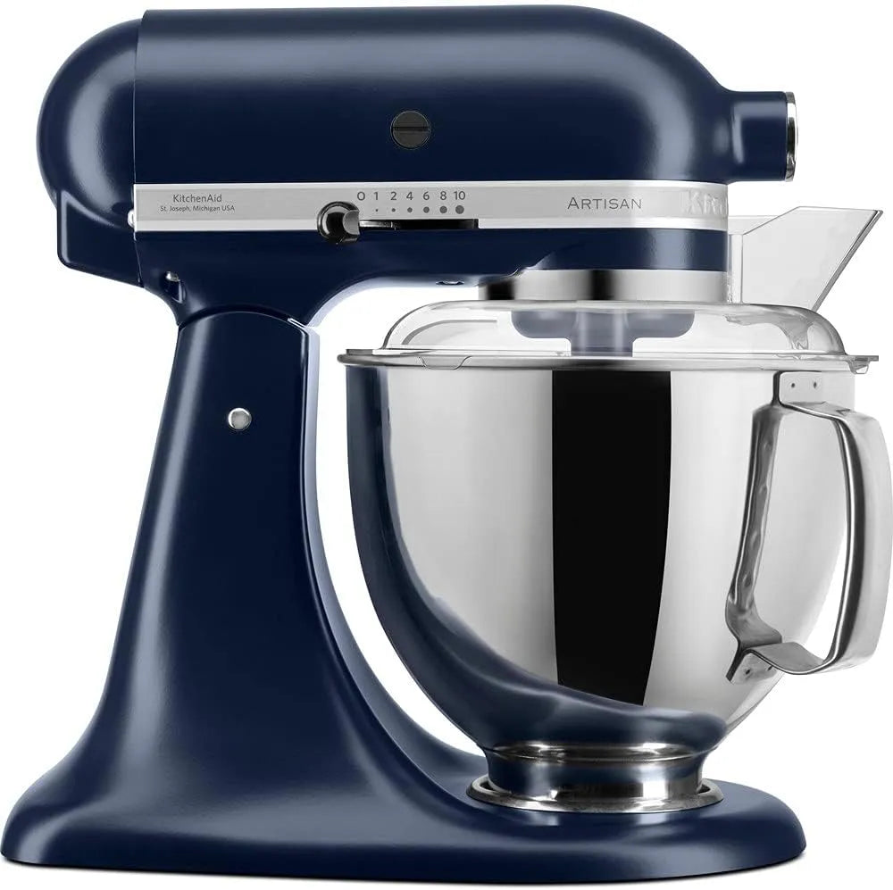 KitchenAid Küchenmaschine, Teigknetmaschine mit 5 Zubehör, Artisan, Ink blau, Fassungsvermögen 4.8 L, 2 Schüsseln aus Edelstahl