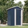 Geräteschuppen, Klein Metall Gerätehaus Anthrazit 126x97,5x177 cm Gartenschrank Wetterfest Outdoor