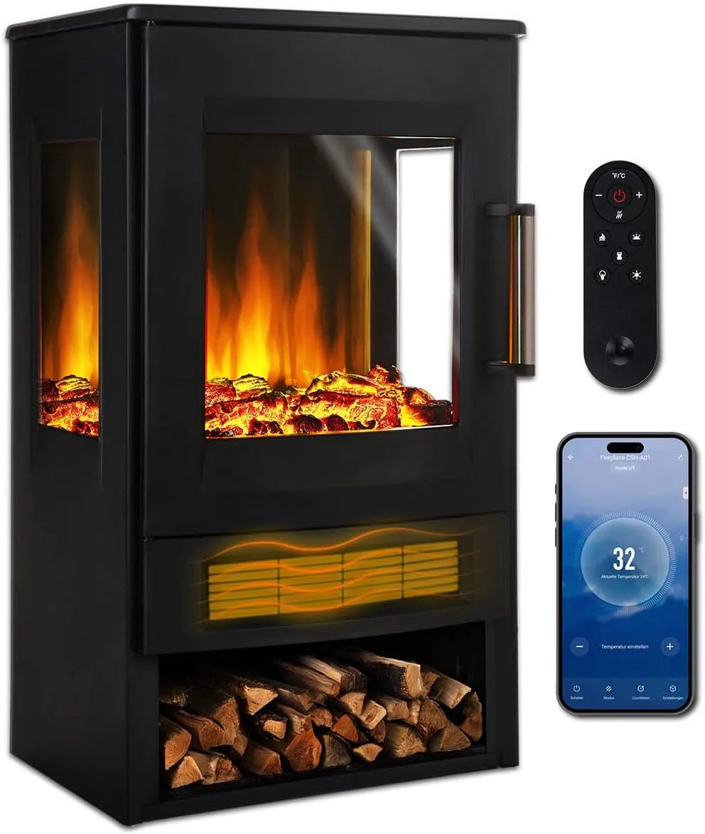 Elektrokamin, 2 Heizstufen, Leistung 900W, Leistung 2000W, 3D Flammeneffekt mit Farbwechsel, viele Modelle, LED, Überhitzungsschutz, Magnus