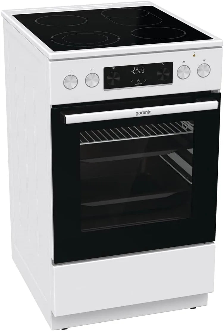 Gorenje Kochfeld GECS5C 740538, 60 WPA Elektro-Standherd mit Glaskeramik, Breite 50cm, Fassungsvermögen 70 Liter, Fassungsvermögen 70L, GentleClose