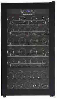 Kühlschrank HRV-A118DRM40, Fassungsvermögen 118 l, Fassungsvermögen 750 ml, ca. 40 Flaschen, 8 Holzablagen, 5 Jahre, Weinkühlschrank, Energieklasse G