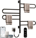 Modell Thermostat-G65 Handtuchheizkörper Elektrisch, Leistung 130W, Handtuchwärmer, mit Timer und WiFi Black, Maße 430x780mm