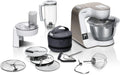 Bosch Küchenmaschine MUM5XW20, Mixer 1,25 L, Leistung 1000 W, Profi-Knethaken, Silikonbesen, weiß, Serie 4, integrierte Waage, 4 Scheiben, Schnee
