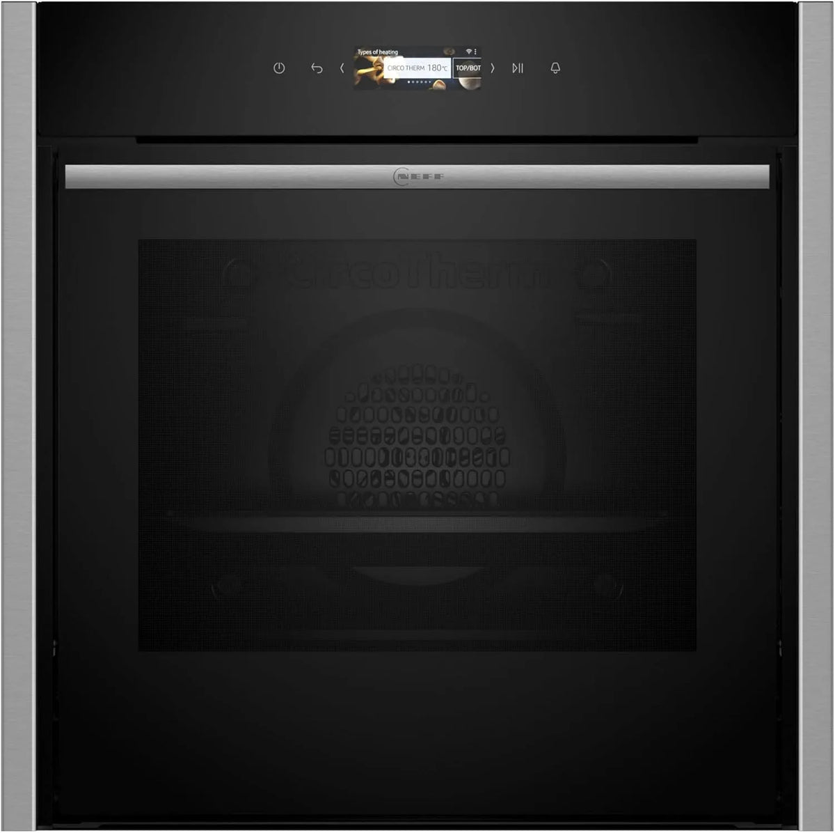 Neff Backofen B44CR71N0 N70, Einbau 60 x 60cm, Made in Germany, Integrierbarer, Hide, Full Touch TFT-Display, Automatikprogramme, Edelstahl