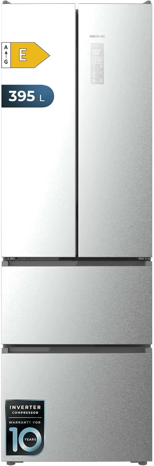 Cecotec Kühlschrank F2D, Amerikanischer mit französischer Tür, Fassungsvermögen 395 l, Cool Matrix, mit VIP-Tech