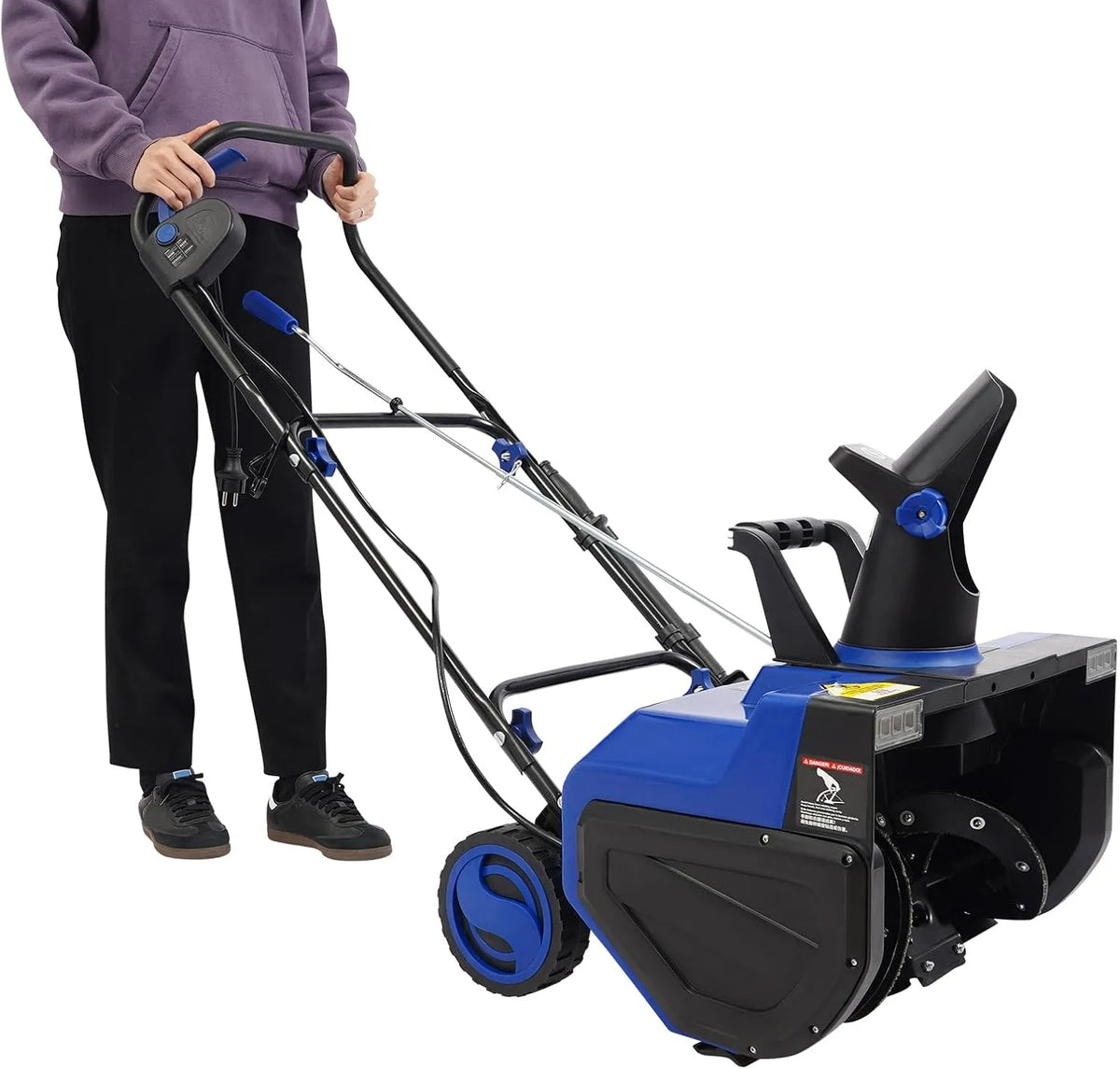 Schneefräse, 7,6 m Werfhöhe, Elektrischer Schneepflug 2400W mit 56 cm Reinigungsbreite, 33 cm Tiefe, Robuste Elektrische für Einfahrten & Wege