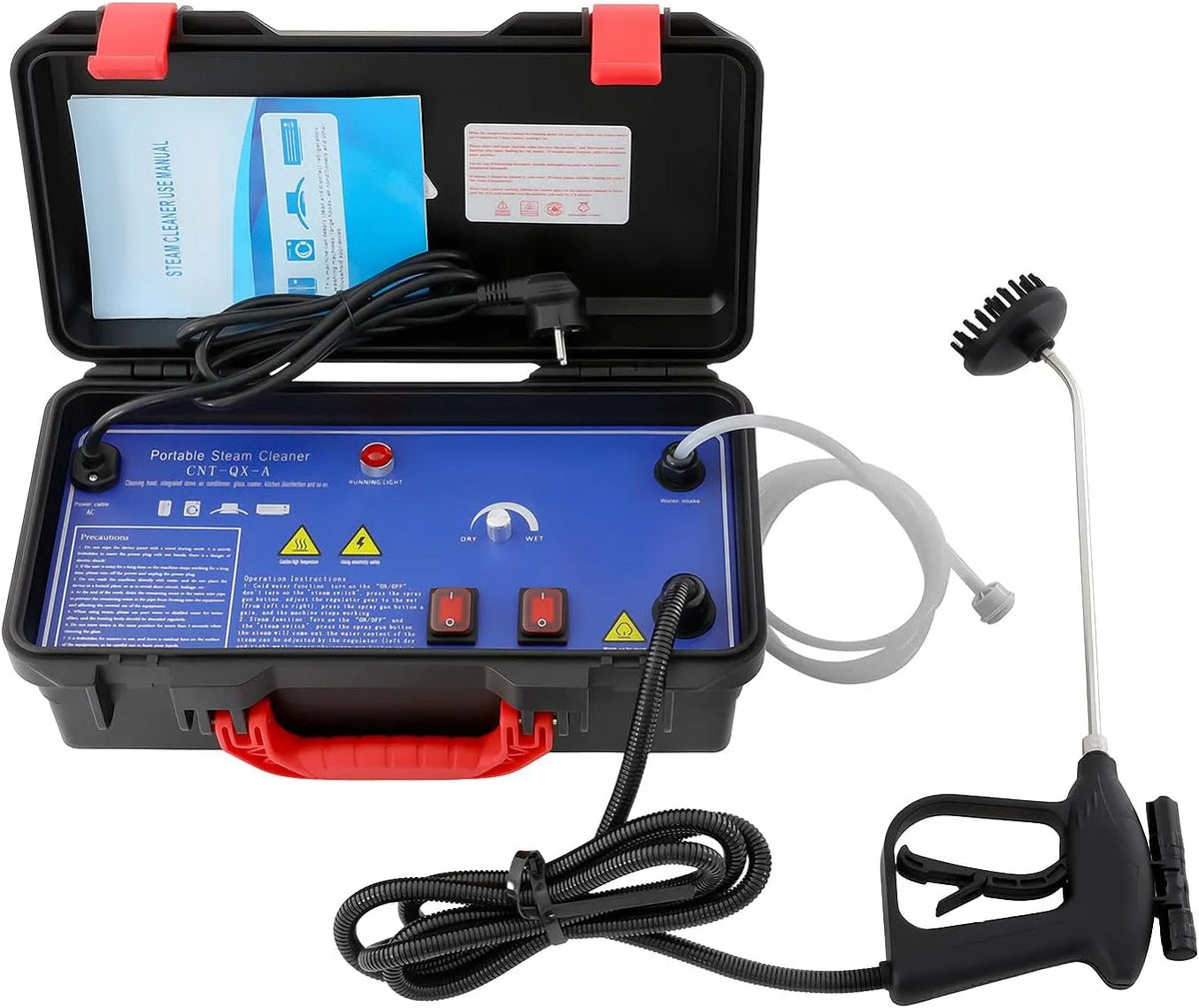 Dampfreiniger Professioneller, Leistung 3000W, Dampfdruck 3.5bar für Haushalt Küche Boden Reinigung inklusive Bürsten Set