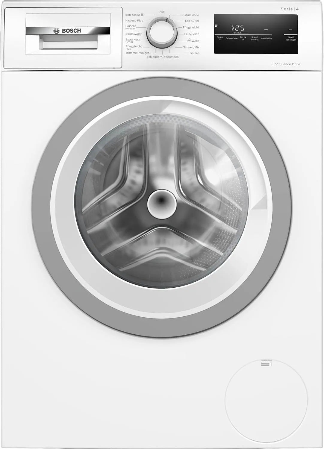 Bosch Waschmaschine WAN28127 1400, Breite 60cm, UpM, EcoSilence Drive, Weiß, Serie 4, Frontbeladung mit 8kg Fassungsvermögen, Active Water Plus