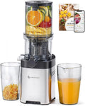 Entsafter AMZCHEF Slow Juicer, Leise & Einfach zu Reinigen, 115MM Einfüllöffnung für Ganze Gemüse und Obst