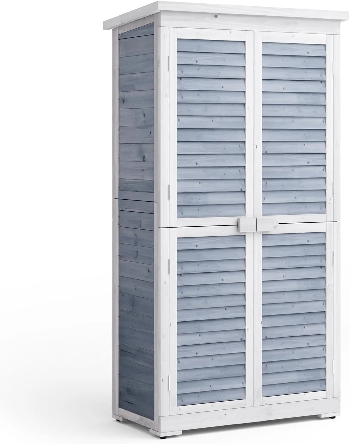 Geräteschuppen, 160 x 87 x 47 cm Gartenhaus für den Außenbereich, aus Holz, Gerätehaus für Hof und Garten, Farbe Grau