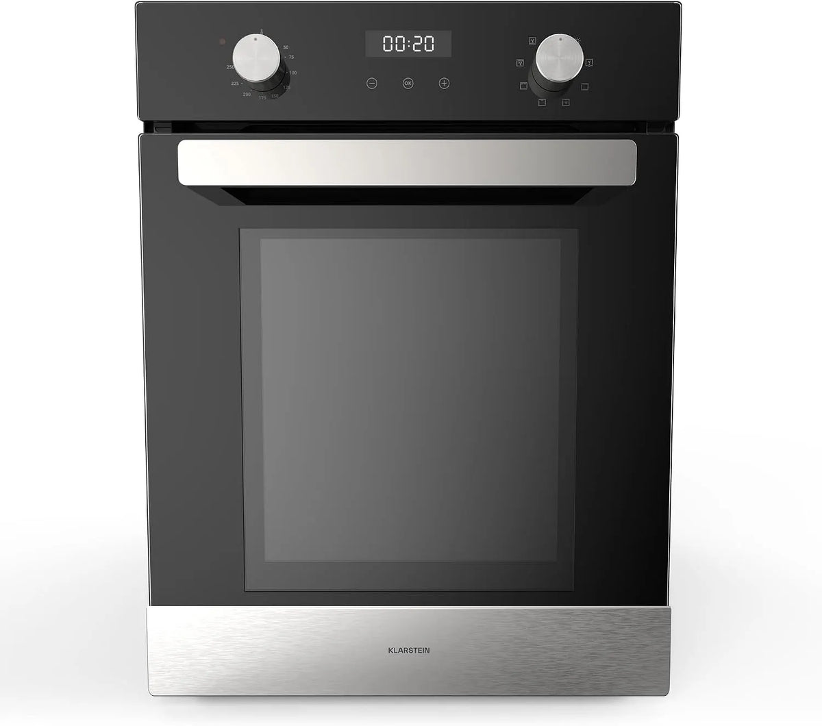 Klarstein Kochfeld, Verosteel Einbaubackofen 45 cm, Einbau Backofen ohne, Fassungsvermögen 49L, 8 Betriebsmodi, Energieeffizienz A, Timer