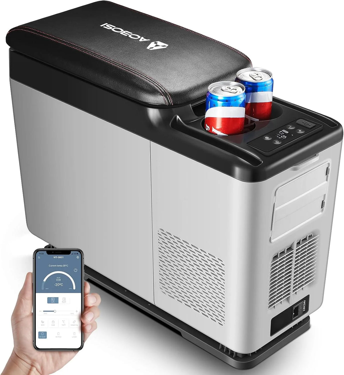 Kompressor AAOBOSI, Kühlbox 15L bis 20°C, 12/24V 230V mit App Steuerun, Kühlbox Für Auto Camping