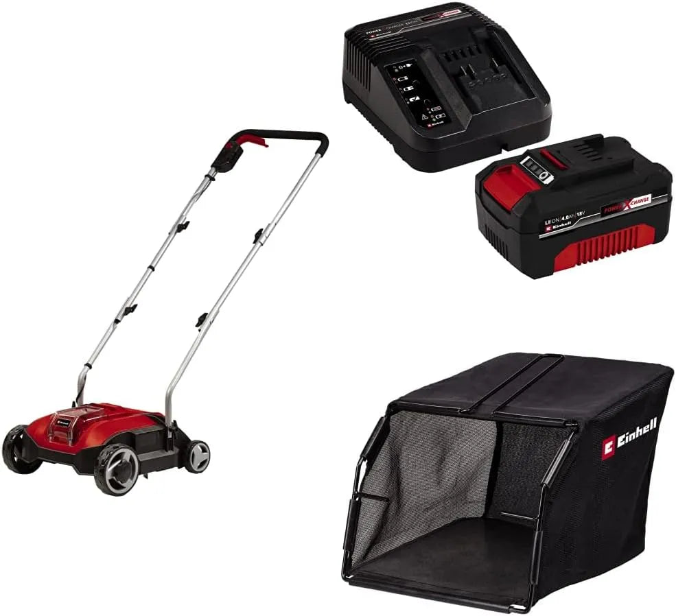 Einhell Akku-Vertikutierer GC-SC 18, 28 cm Messerwalze, Akku-Vertikutierer /28 Li Power X-Change, Spannung 18 V, inklusive. 4,0 Ah Akku, Brushless