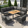 Für 7 Personen Gartenmöbel Set, inklusive. Sessel & extra dicken Sitzkissen mit waschbaren Bezügen, Balkon & Garten, für Terrasse