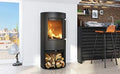 Kaminofen TT21RS, Leistung 5 kW TermaTech Black Stahl mit in Schwarz lackiertem Speckstein
