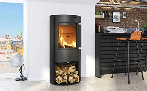Kaminofen TT21RS, Leistung 5 kW TermaTech Black Stahl mit in Schwarz lackiertem Speckstein