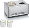 Severin Eismaschine EZ 7406, Kompressor Ice Cream Maker für Eis, Speiseeismaschine inklusive. zwei Eisbehälter, 2-in-1 mit Joghurtfunktion