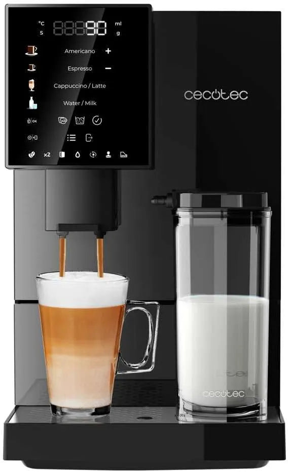 Cecotec Kaffeemaschine, 19 Bar Pumpendruck, Plug&Play-System, Automatische Reinigung, Superautomatische Cremmaet Compactccino. 1350 W, Thermoblock