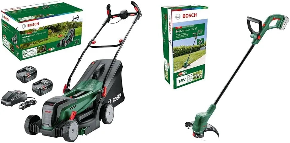 Bosch Rasenmäher 2x18V-37-550 18V-26, Schnittkreisdurchmesser: 26 cm, Spannung 18 Volt Power for All System, im Karton
