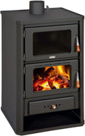 Kaminofen, mit Backofen Holzofen mit Holzfach Prity FG 14kW EEK A