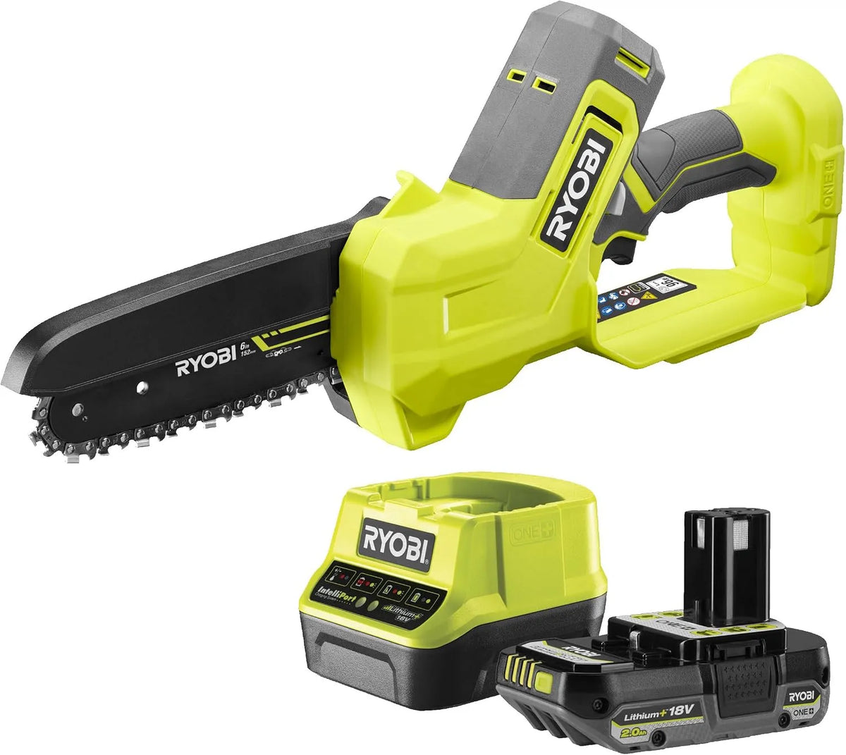 Ryobi Modell RY18PS15A-0 1X2Ah, Elektrische Astsäge Akku 18V, Spannung 18V