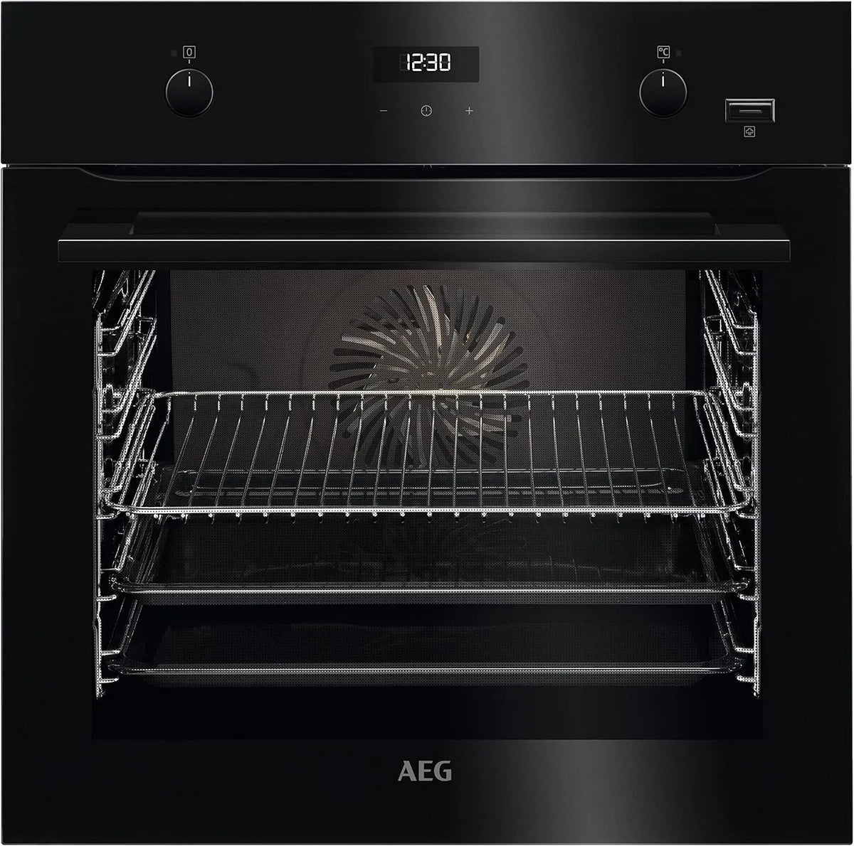 AEG Backofen BCS455020B, SteamBake, Katalyse, Reinigung mit Wasserdampf, Grillfunktion, in Schwarz, Einbaubackofen, mit Feuchtigkeitszugabe