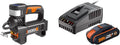 Worx 20V Akku-Multifunktions-Luftpumpe ohne Akku und Ladegerät WX092.9 WA3601, in Schwarz & PowerShare Akku mit Ladegerät Set