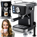 Kaffeemaschine Berdsen, Fassungsvermögen 1,5 L 20 Bar, 2 Filter, Espressomaschine Siebträgermaschine, Milchaufschäumer, Cool Espresso, Druckmesser