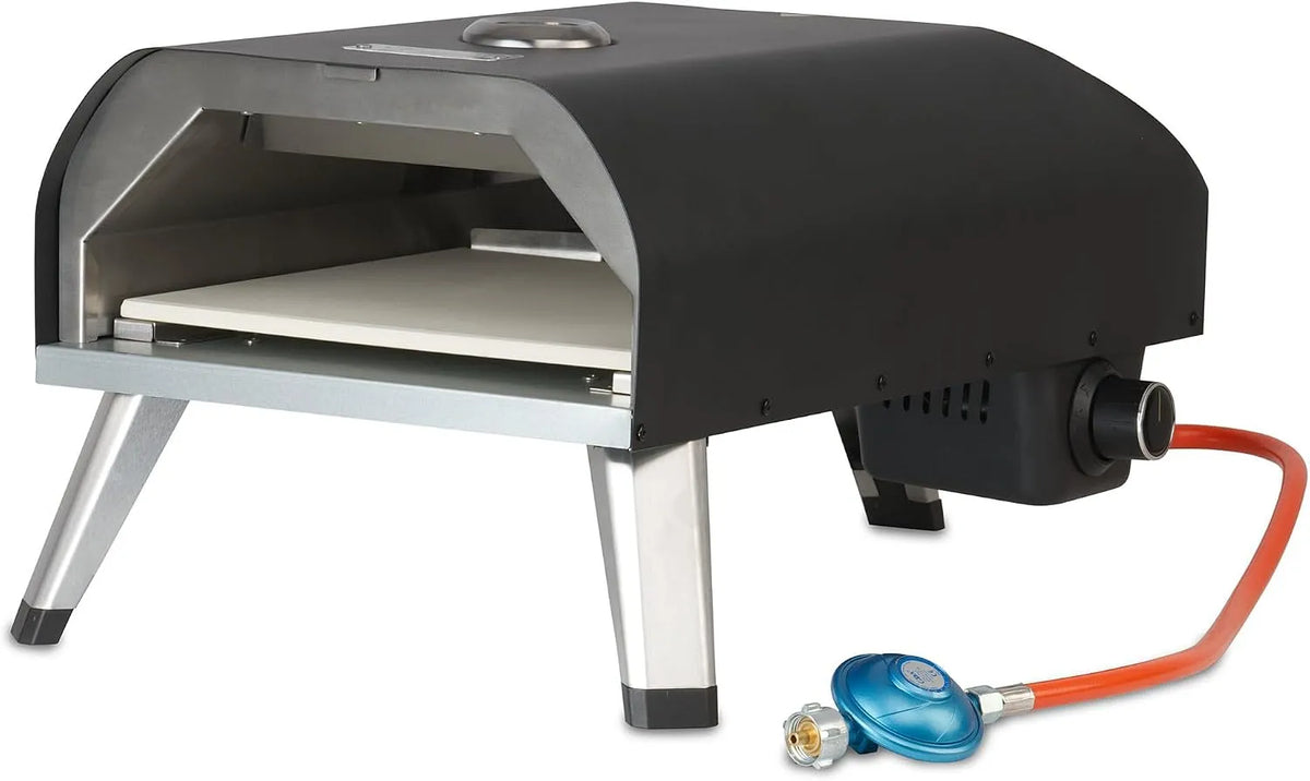 Gasgrill, Leistung 4 kW, BBQ-Toro Gas Pizzaofen mit Thermometer, mobiler Pizza Ofen, mit Pizzastein, Gasofen, Outdoor Pizzaofen, Camping