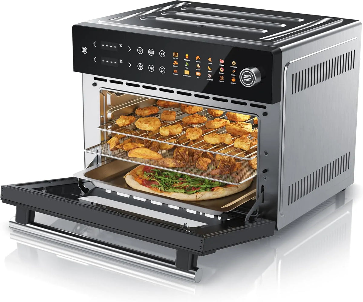 Heißluftfritteuse, mini Backofen Airfreyer XXL, Minibackofen 30l, Fassungsvermögen 30 Liter, 1800 Watt, Ofen mit 18 Betriebsprogramme, Arendo