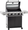 Gasgrill G4-S RÖSLE, BBQ-Station VIDERO in Schwarz, extra Primezone und Seitenbrenner, VARIO+, Grill mit 4 Edelstahlbrennern