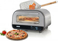 Pizzaofen elektrisch 450 °C mit Pizzastein & Pizzaschieber Aluminium Unold Luigi, Digitaler Pizzaofen für knusprige Pizza in 2 Min., Ober