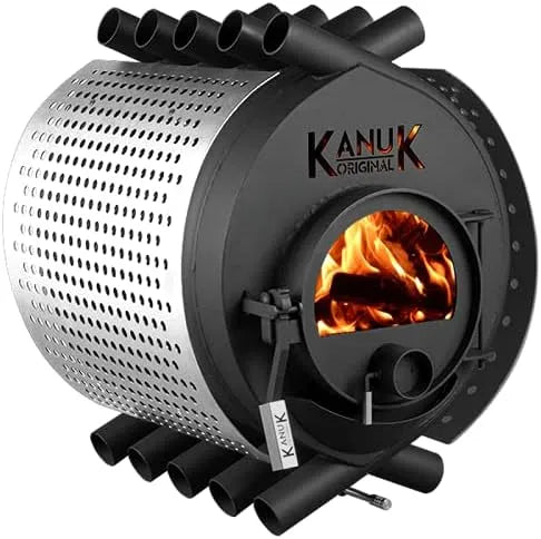 Original Warmluftofen Kanuk, Werkstattofen, Zulassung für Deutschland, BimSchV, ohne Untergestell, Original 15 kW, Schwedenofen