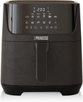 Princess Heißluftfritteuse 182061, Für 1,5 kg Pommes, Fettarmes Frittieren ohne Öl, in Schwarz, Digitale 6,5 L mit Trennwand, 12 Betriebsprogramme
