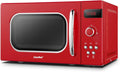 Comfee Mikrowelle CMSRO 20, di rd Retro mit 8 Automatikmenüs, Fassungsvermögen 20 l, Leistung 800 W, Fassungsvermögen 5 Leistungsstufen