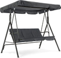 3-Sitzer Hollywoodschaukel 8003 M MCombo, Gartenschaukel mit Verstellbarem Sonnendach, Maße 114 x 170 x 155 cm, Gartenliege Wetterfest, Farbe Grau