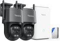 Modell Reolink 4K Wi-Fi 6 PTZ Überwachungskamera Aussen Set 8MP 2TB, Home Hub Pro mit HDD + 2X TrackMix WiFi Farbe Grau, Auto-Tracking-Zoom