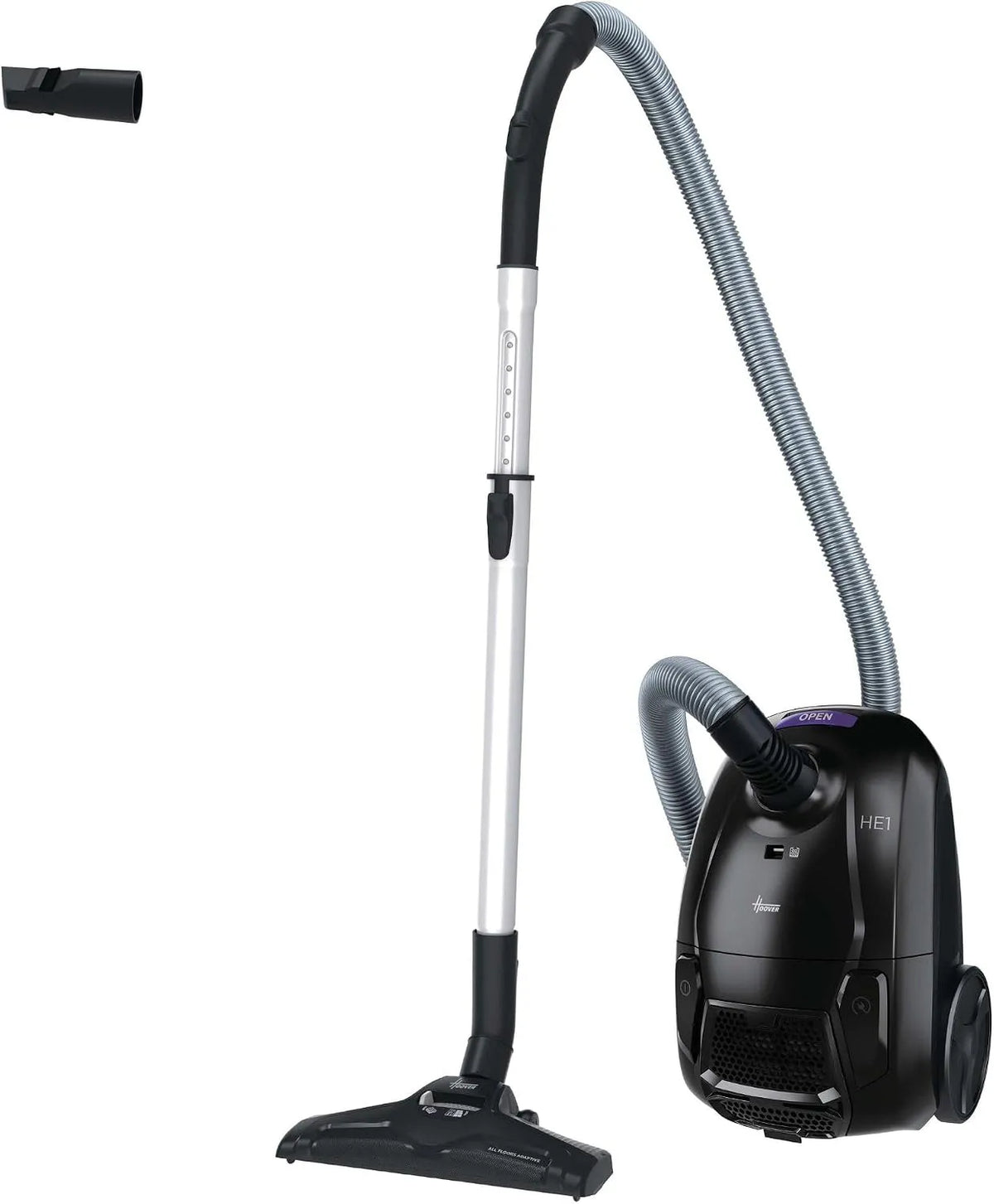 Hoover Staubsauger HE1, Sauger mit 7,5m Kabellänge, Fassungsvermögen 2,5L Staubbeutel, Leistung 700W, leistungsstarker für Hartböden & Teppiche
