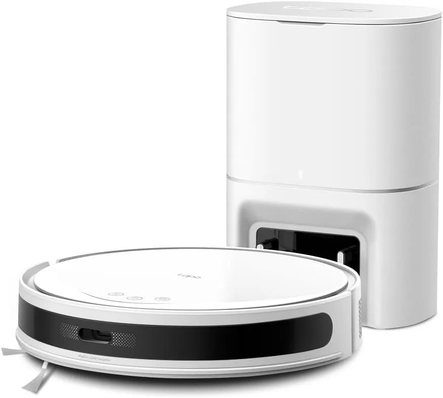 Saugroboter RV20 Tapo Max Plus, 83 mm Ultra-schlank, 5300Pa Ultra-Starke Saugkraft, Tapo Max Plus mit Wischfunktion und automatischer Absaugstation