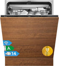 Midea Geschirrspüler MDWEB1403MB-EA, Spülmaschine Vollintegriert 60 cm, 14 Maßgedecke, 9 Betriebsprogramme, 1/2 Halbe Ladung, 42dB, LED Display