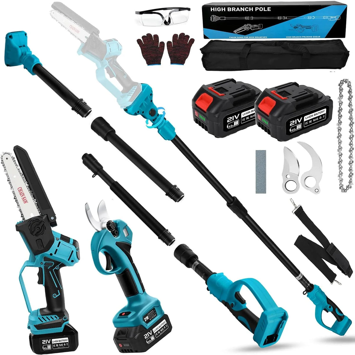 4 in 1 Akku Hochentaster 6 Zoll Mini Kettensäge