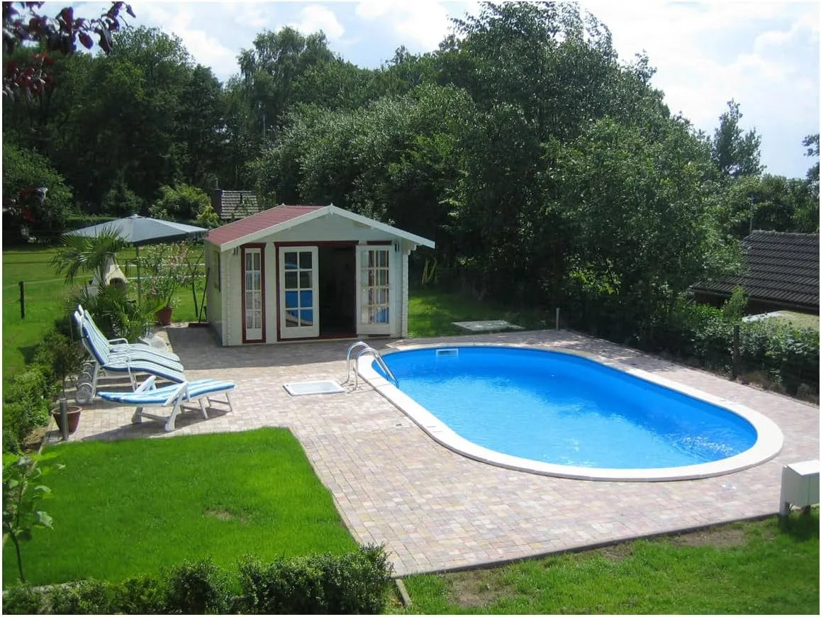 Pool Stahlwandbecken, Oval Ovalformbecken 4,50x2,50m Tiefe 1,20m Folie Blau 0,8mm