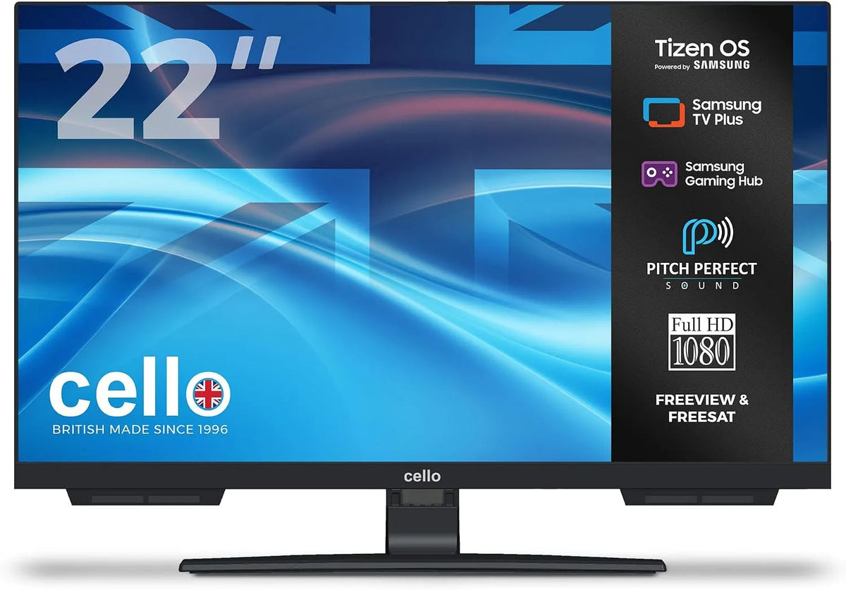 Samsung Modell C2226TZH, Pitch Perfect Lautsprecher, Cello 22' Smart er LED-TV mit Tizen OS von, Gaming Hub, Triple-Tuner
