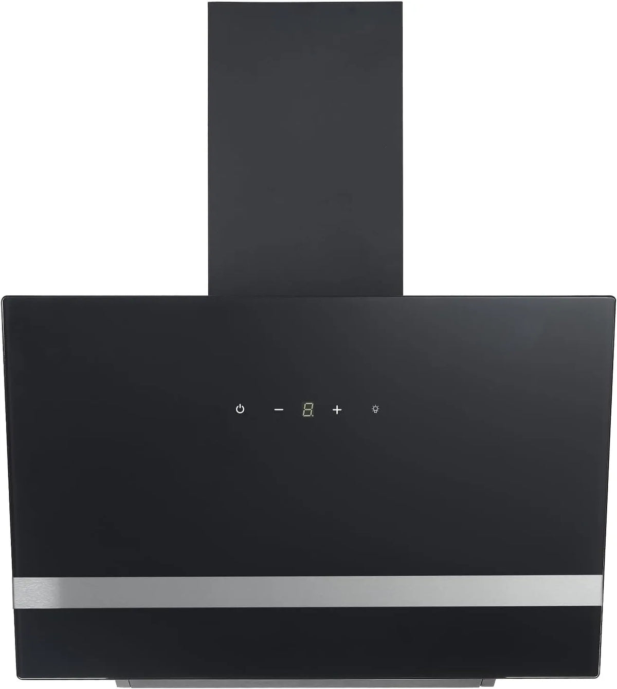 Respekta Dunstabzugshaube CH24060SAM, schräg 60 cm, 67,5 dB, 54, kopffrei, Abluft, und Umluftfunktion, Metallgehäuse mit Glasschirm in Schwarz