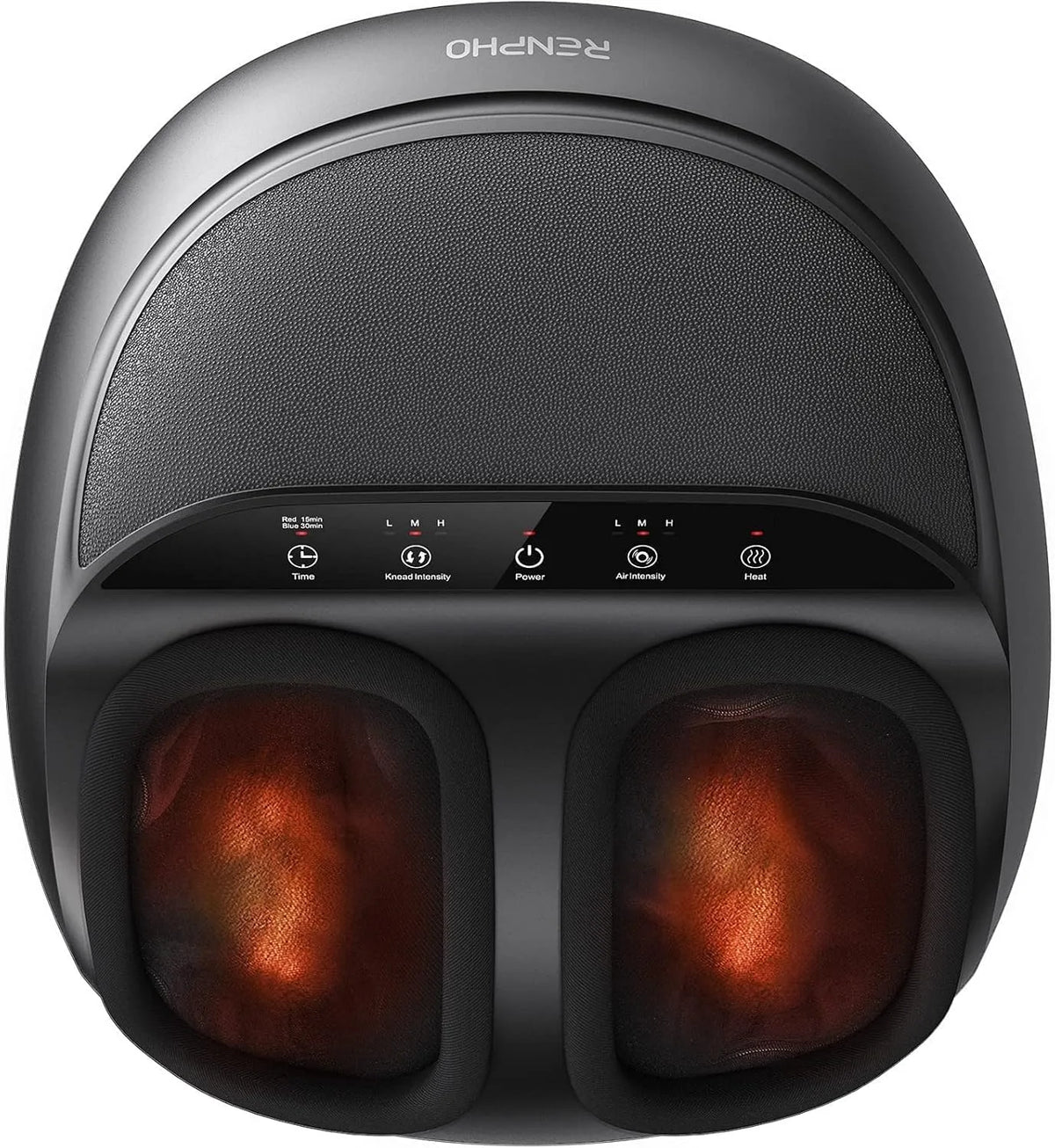 Fußmassagegerät RENPHO Ganz, 2026 Verbessertes Shiatsu Fussmassagegerät Elektrisch mit Wärmefunktion, bis Schuhgröße 46, in Schwarz, Kneten