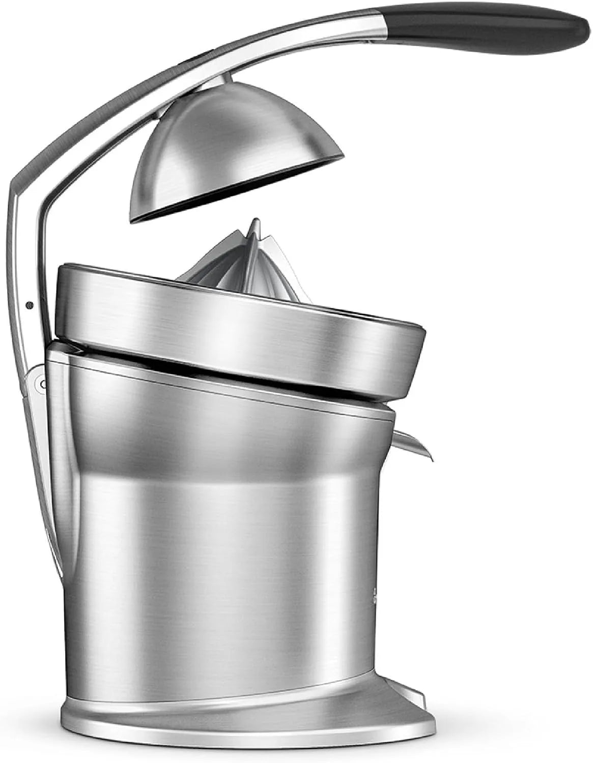 Sage, The Citrus Press Pro, Elektrische Zitruspresse, Saftpresse mit Tropfstopp-Ausguss und Einfach zu Reinigendem Kegel, Gebürstetes Aluminium